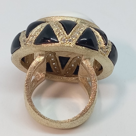 * Rivka Friedman QVC 18K Gold Clad gemstone & enamel dome ring sz 6 - Picture 6 of 7